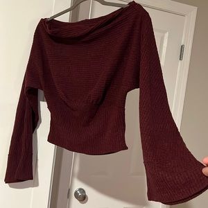 Free People Crazy on You Thermal Sweater size S maroon